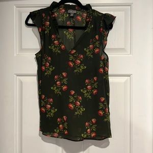 Sheer ruffle sleeve top